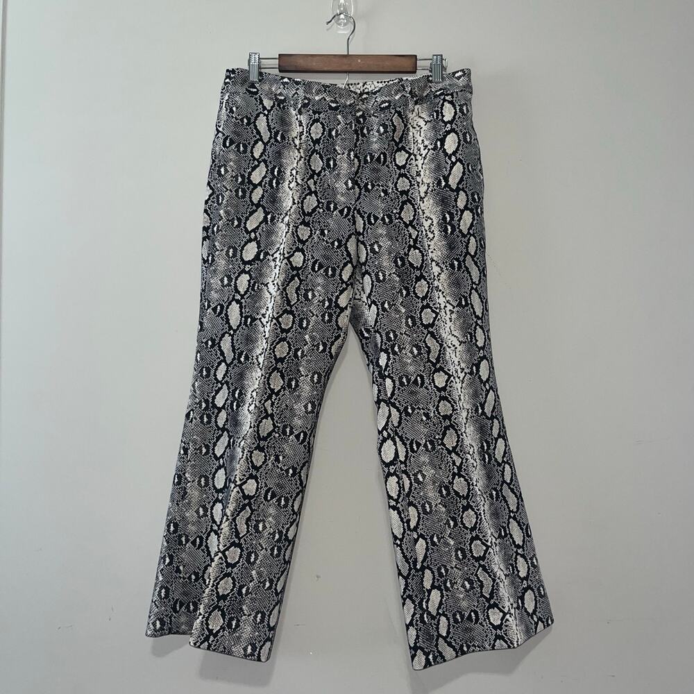 Women’s Michael Kors Pleated Snake Print Casual Wide Leg Pants Size 8 (0886)